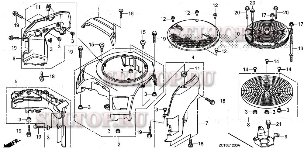 Кожух вентилятора для Honda GXV660RH TAF2