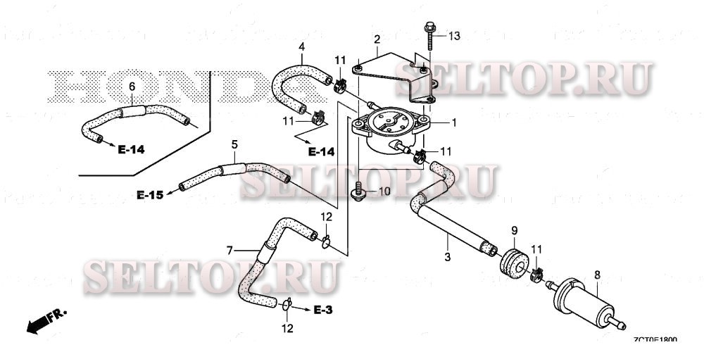 Топливный насос для Honda GXV660RH TAF2