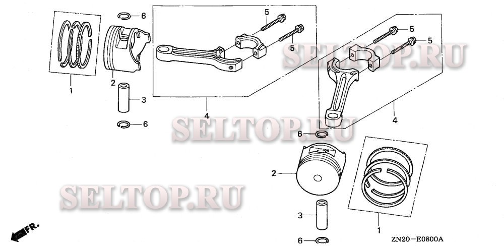 Поршень, шатун для Honda GXV670 TAF2/A