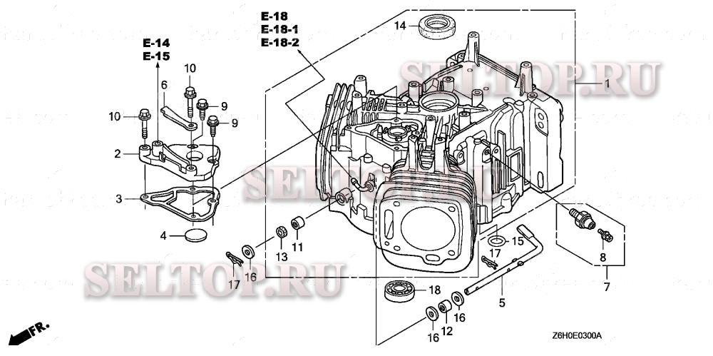 Блок цилиндров для Honda GXV670U TAE2