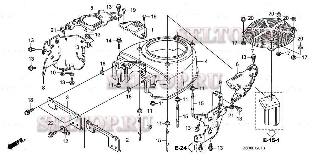 Кожух вентилятора (tae2,taf2, tad2) для Honda GXV670U TAE2