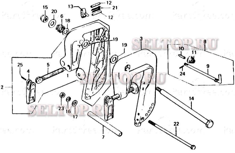 Кормовой кронштейн + adjust rod для Honda BF100C SA