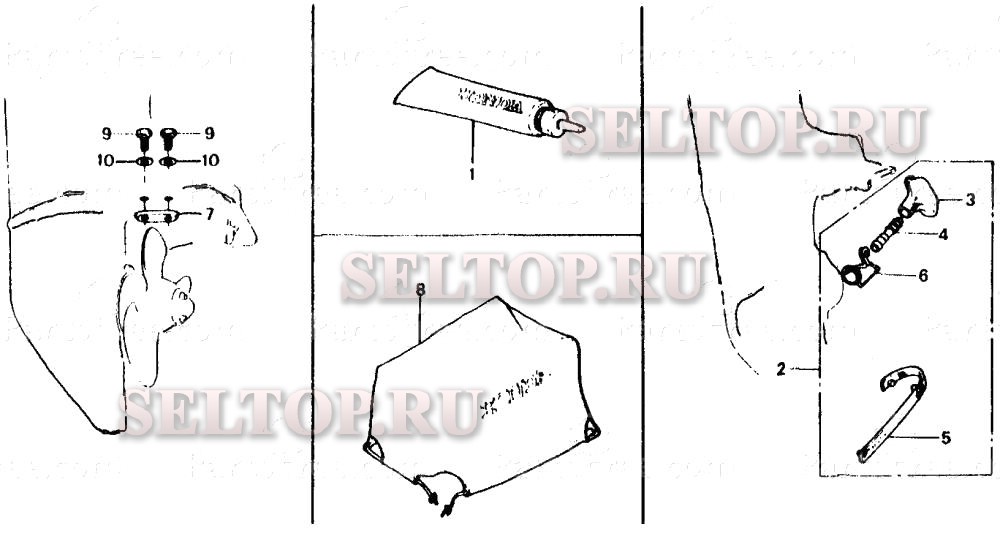 Вход воды, крышка корпуса, трансмиссионное масло для Honda BF100C SA