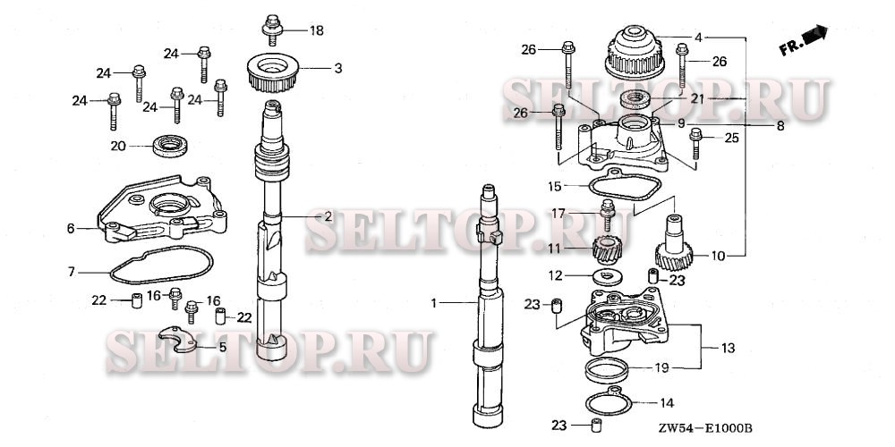 Вал системы уравновешивания для Honda BF115A1 LA