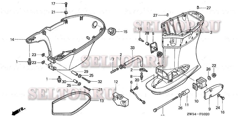Выступающая часть для Honda BF115A1 LA