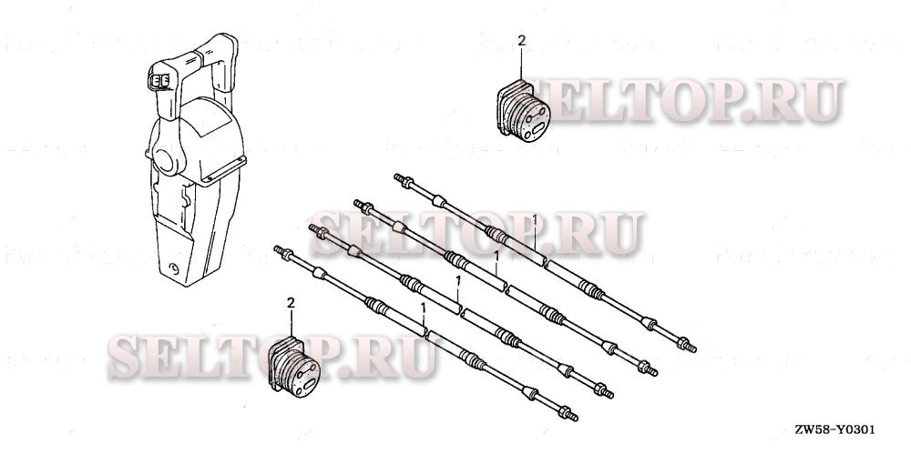 Кабель (dual) для Honda BF115A3 LCA