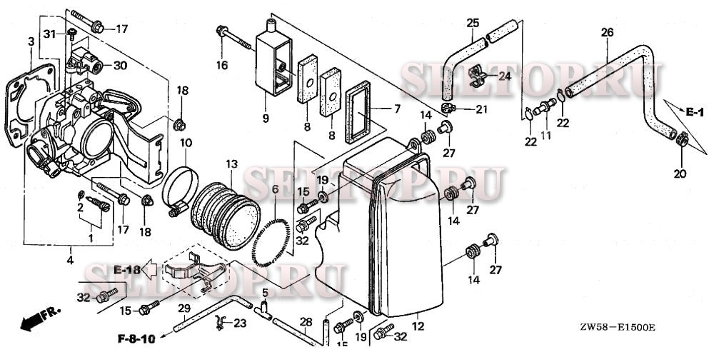 Корпус дросселя для Honda BF115A3 LCA