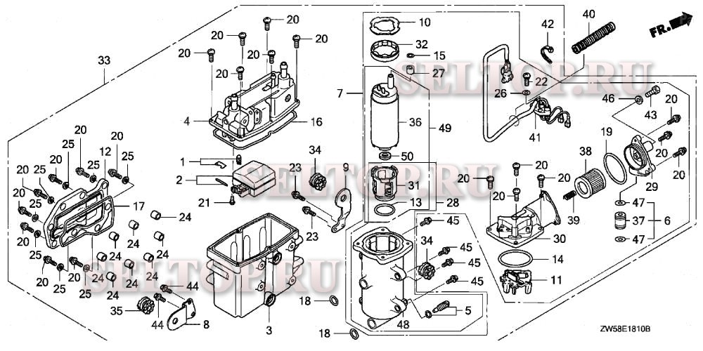 Пароотделитель для Honda BF115A3 LCA