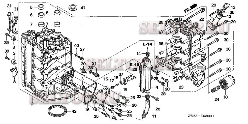Блок цилиндров для Honda BF115A3 XCA