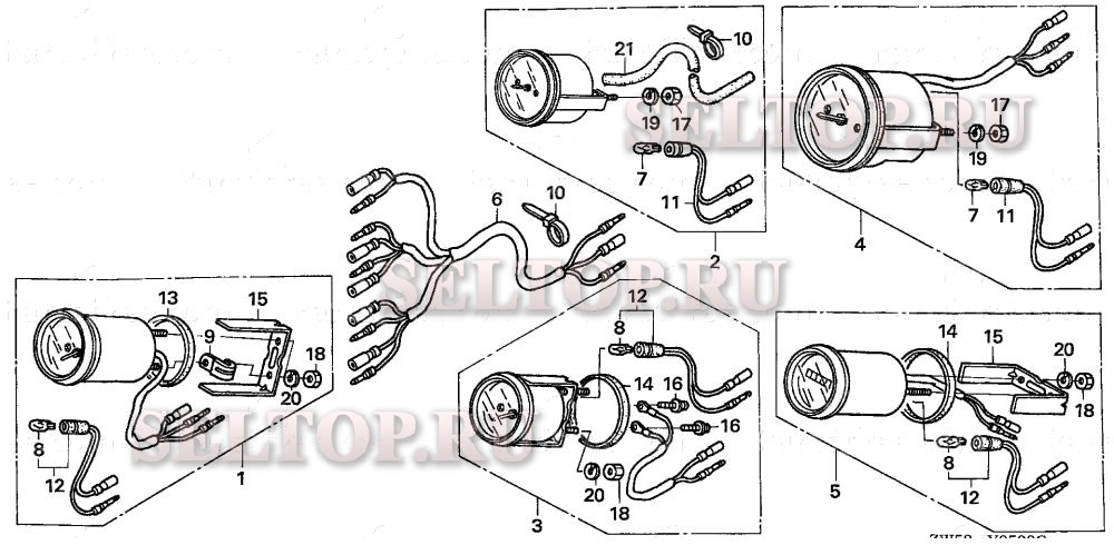 Комплект приборов, комплект проводки для Honda BF115A3 XCA