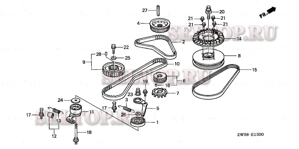 Зубчатый ремень привода для Honda BF115A3 XCA