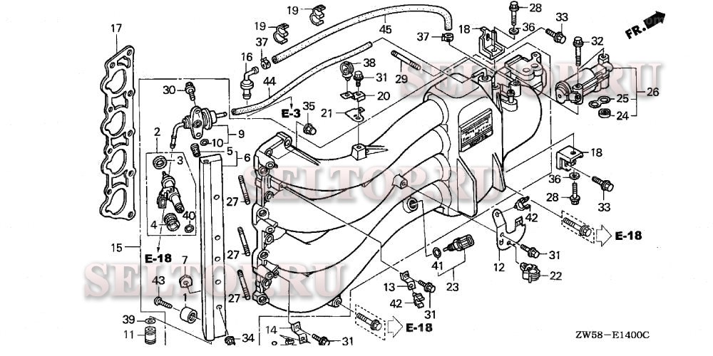 Всасывающий патрубок для Honda BF115A6 LA