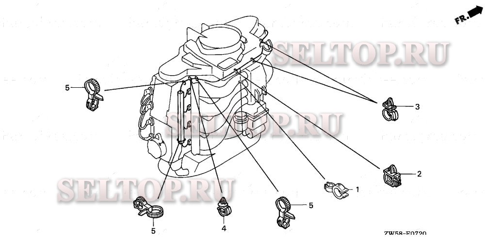 Хомут (сторона шланга) для Honda BF115A6 LCA