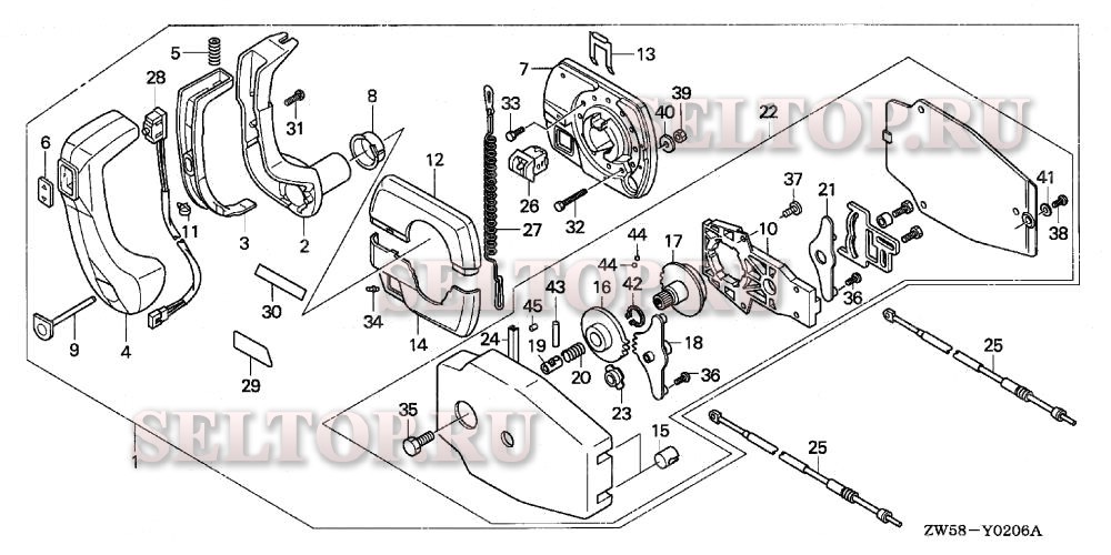 Дистанционное управление (крепление на панели) для Honda BF115A6 LCA