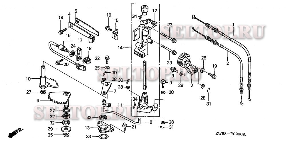 Ось вилки переключения для Honda BF115A6 XCA