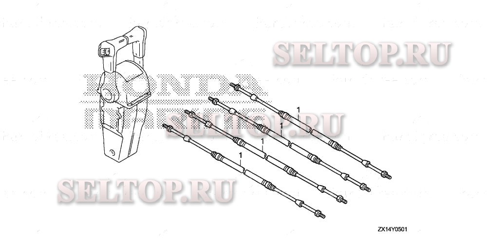 Кабель (dual) для Honda BF115D XA