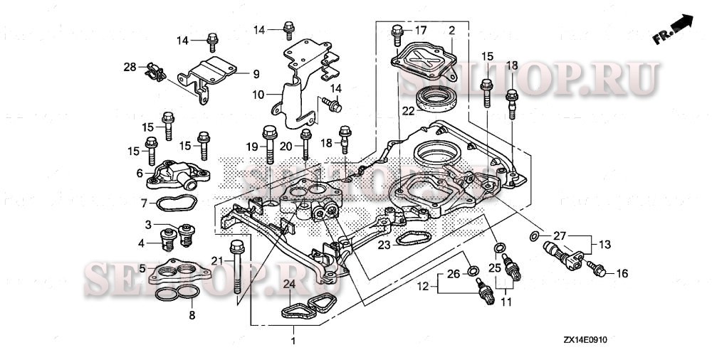 Кожух цепной передачи, термостат для Honda BF115D XA