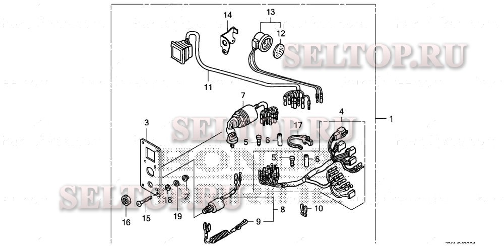 Панель управления (2) для Honda BF115D XA