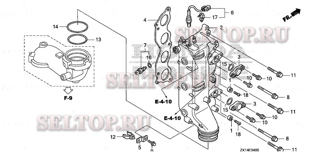 Выхлопная труба для Honda BF115D XA