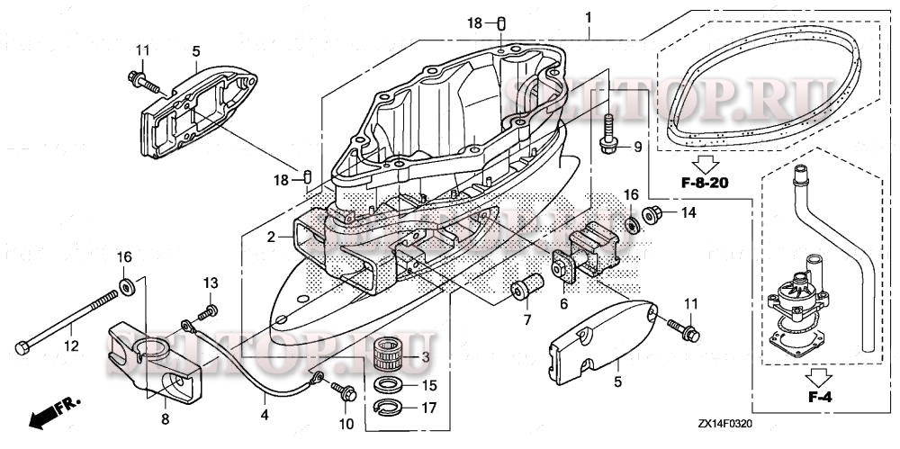 Выступающая часть для Honda BF115D XA