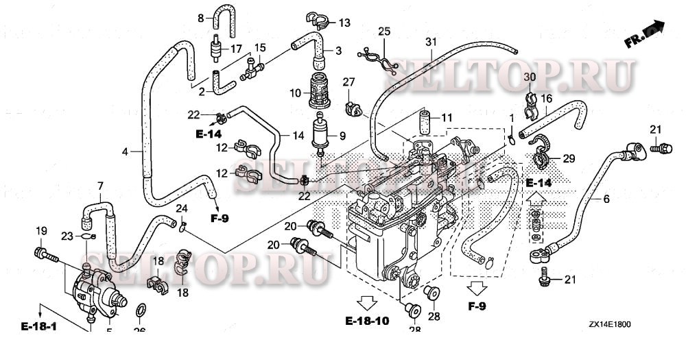 Топливный насос, шланг подачи топлива для Honda BF115D XA
