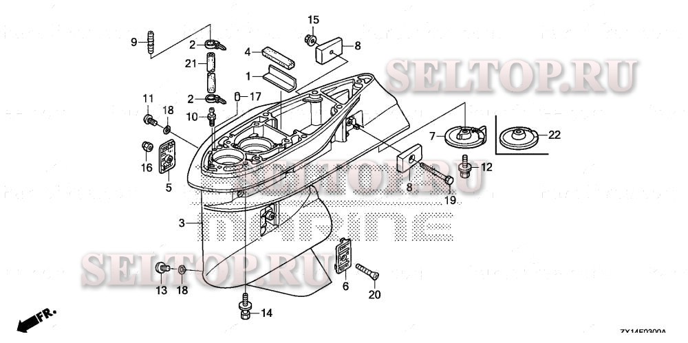 Корпус редуктора для Honda BF115D XA