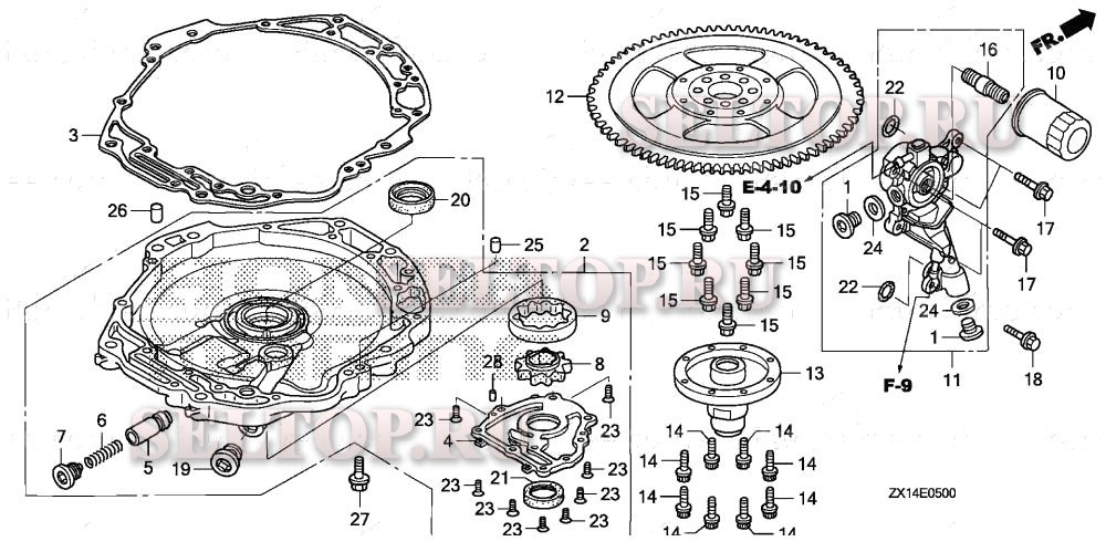 Масляный насос, маховик для Honda BF115D XA