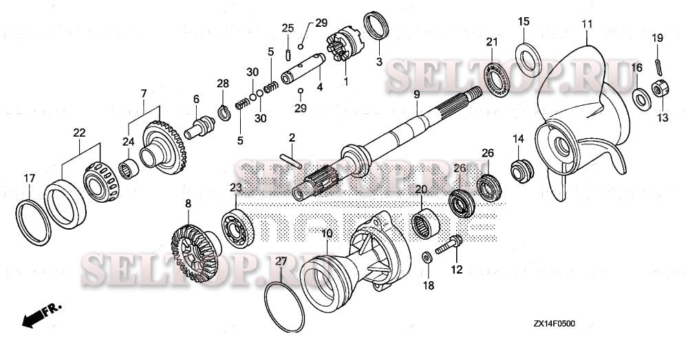 Карданный вал, гребной винт (la/lc/xa/xc) для Honda BF115D XA