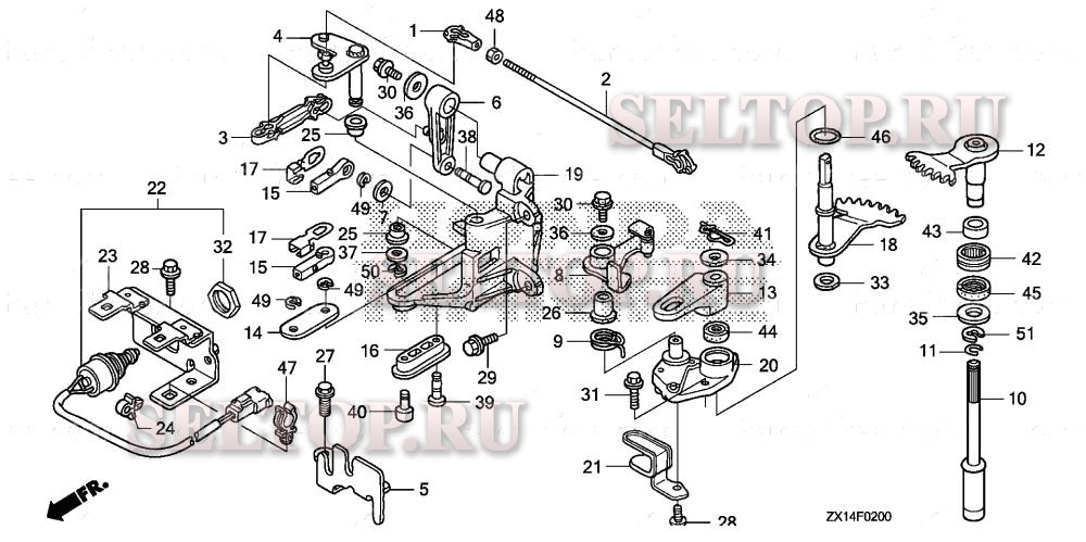 Ось вилки переключения для Honda BF115D XA
