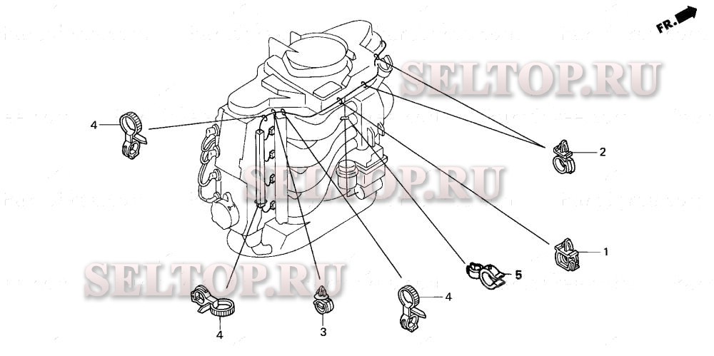 Хомут (сторона шланга) для Honda BF130A1 XA