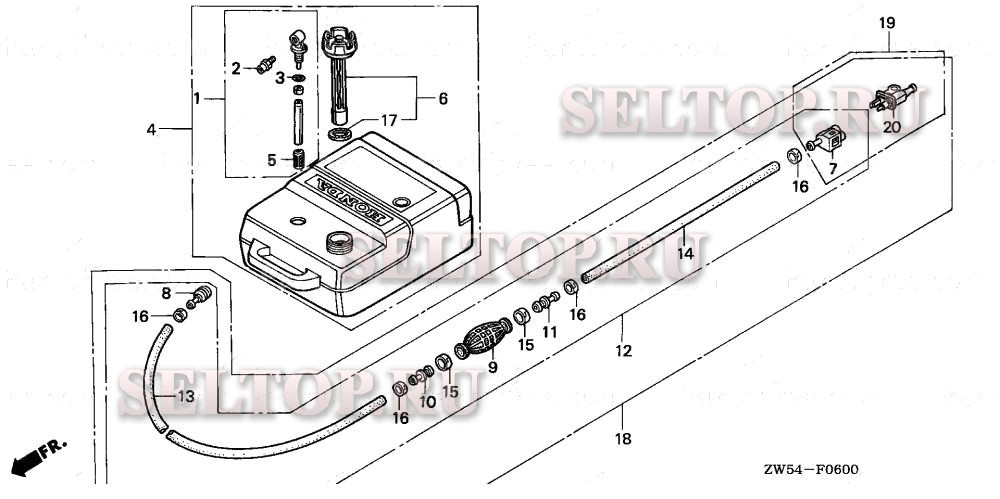 Топливный бак для Honda BF130A2 LCA