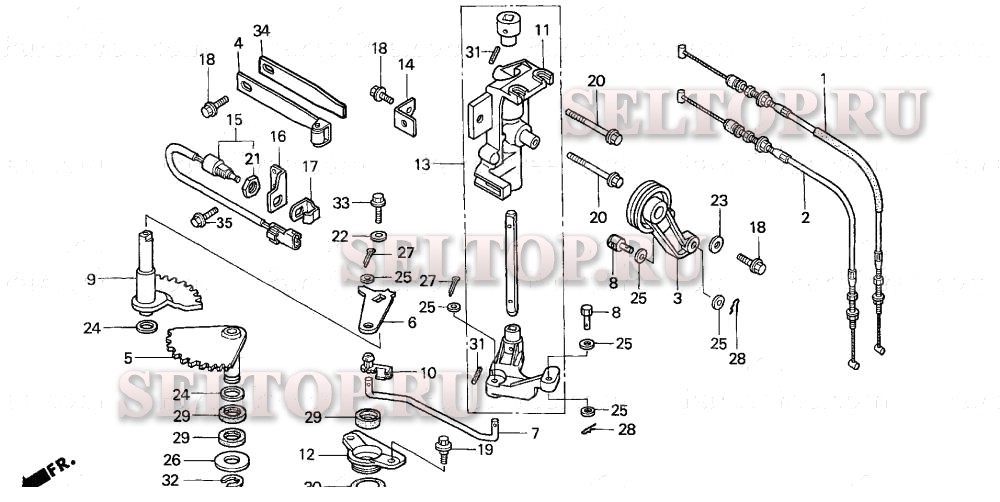 Ось вилки переключения для Honda BF130A2 LCA