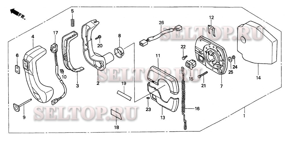 Дистанционное управление (крепление на панели) для Honda BF130A2 XCA
