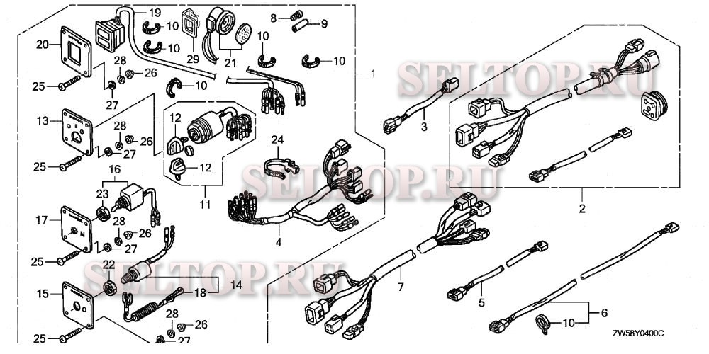 Панель управления kit для Honda BF130A4 LA