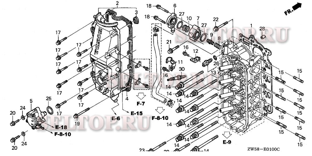 Крышка головки цилиндра для Honda BF130A4 XA