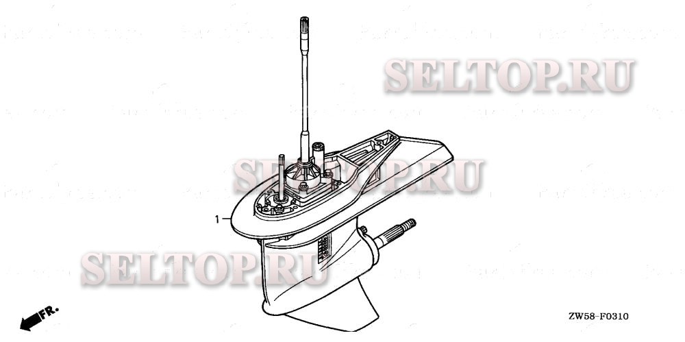 Корпус редуктора в сборе для Honda BF130A4 XA