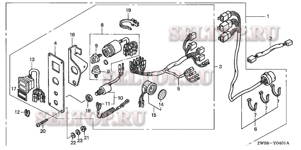 Панель распределительного щита для Honda BF130A4 XA