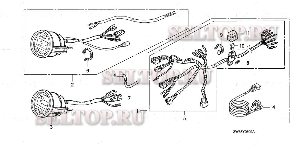 Показывающий измерительный прибор (цифровой) для Honda BF130A4 XCA