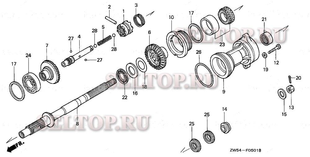 Карданный вал (2) для Honda BF130AX XCA