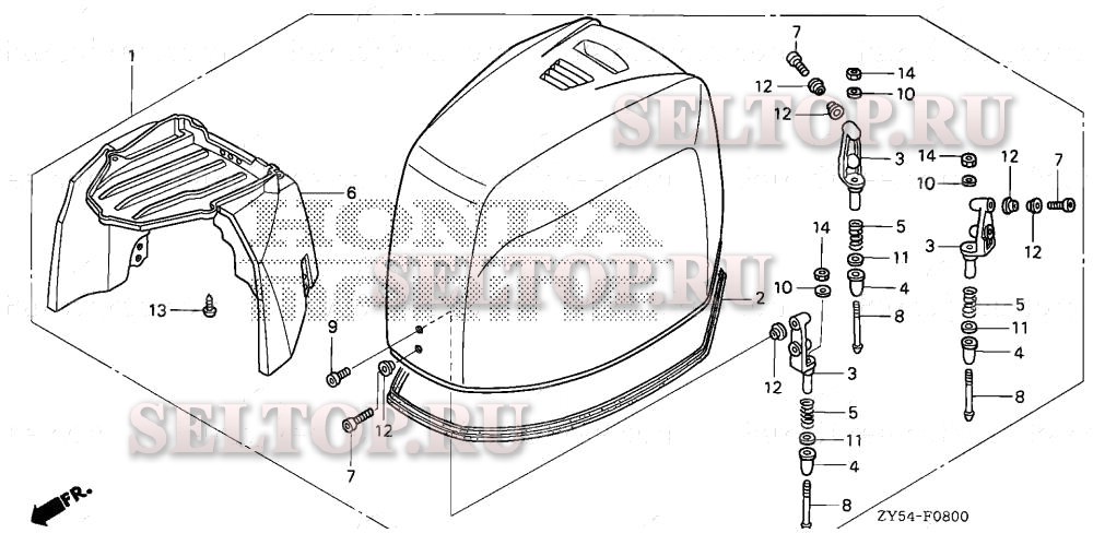 Крышка двигателя в сборе для Honda BF135A4 XCA