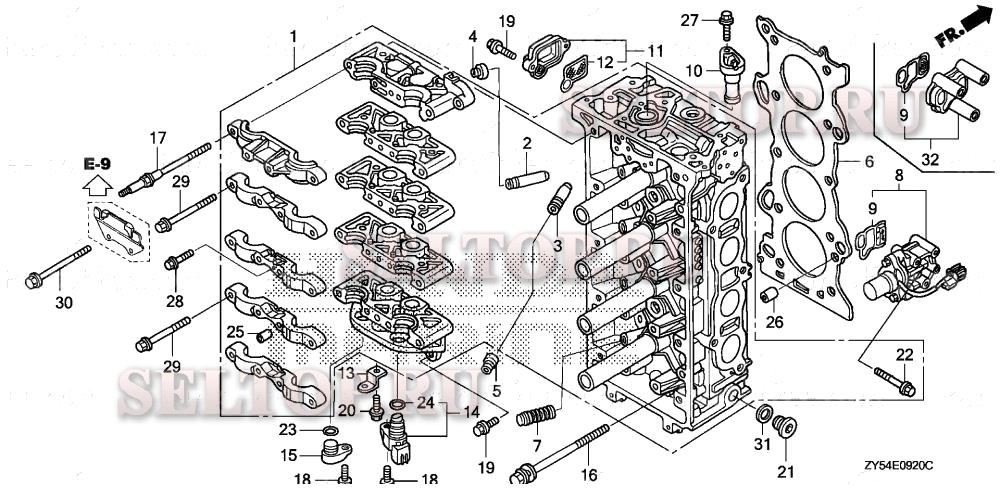 Головка цилиндра для Honda BF135A6 XCA