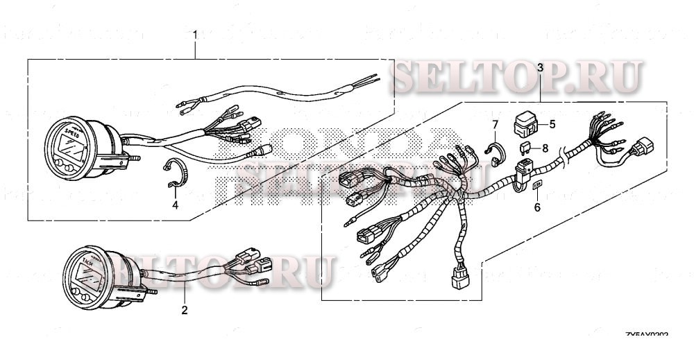 Показывающий измерительный прибор (3) для Honda BF135AK2 LA
