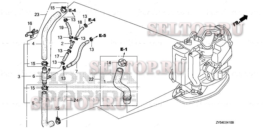 Водяной шланг, термостат для Honda BF150A5 LA