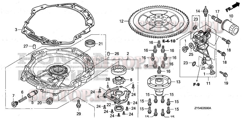 Масляный насос, маховик для Honda BF150A5 XCA