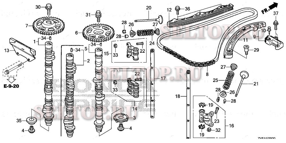 Распредвал, клапана для Honda BF150AK2 XCA