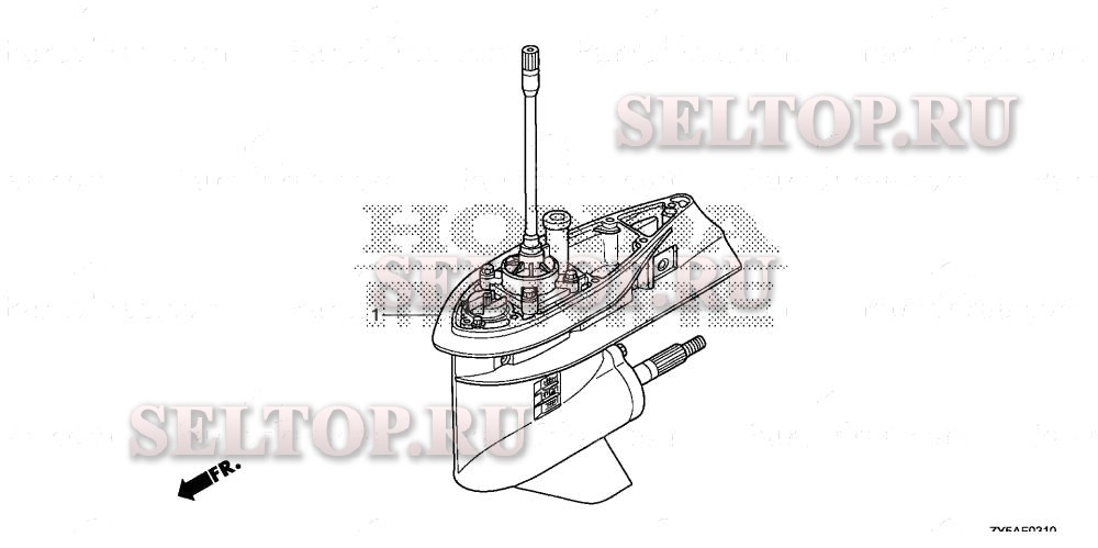 Корпус редуктора в сборе для Honda BF150AK2 XCA