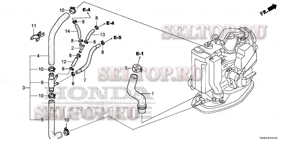 Водяной шланг для Honda BF150AK2 XCA
