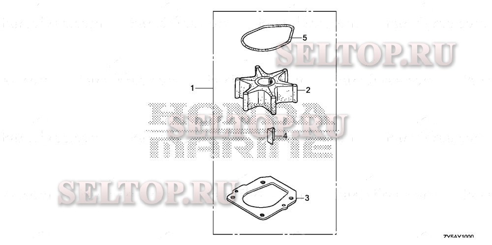 Крыльчатка насоса (1) для Honda BF150AK2 XCA