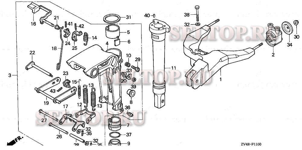 Корпус вертлюга для Honda BF15A1 XAS