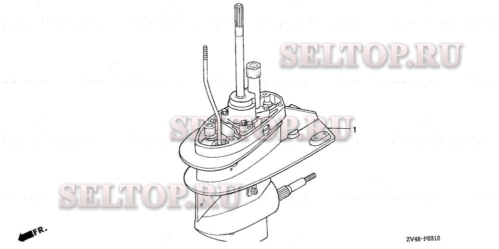 Корпус редуктора в сборе для Honda BF15A2 LA